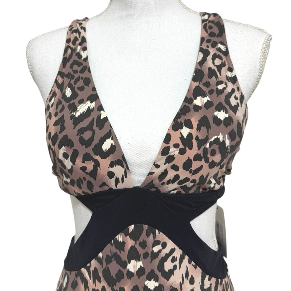 Animal Print One Piece Flattering Side Cut Out Swimsuit Size S 4-6 Envya Elsa - Picture 7 of 12
